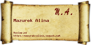 Mazurek Alina névjegykártya
